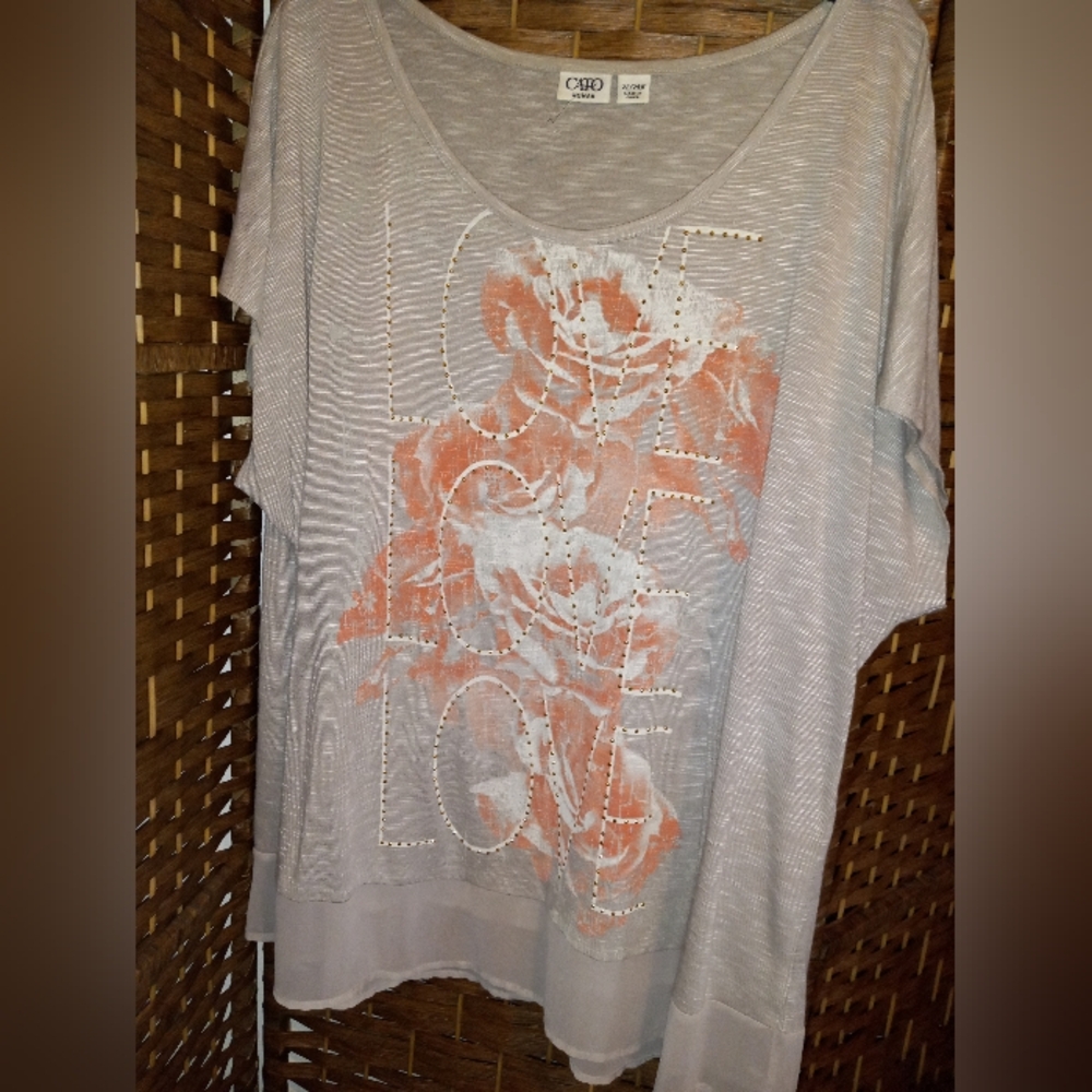 Clearance - Cato Floral Love Embellished Graphic Top 22/24W NWOT - Picture 6 of 7